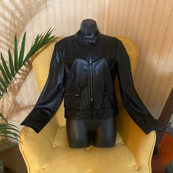 Sisley Leather Jacket. Gently pre-worn. - Picture 2 of 6